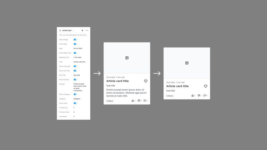 Screenshot showing component overrides in Figma