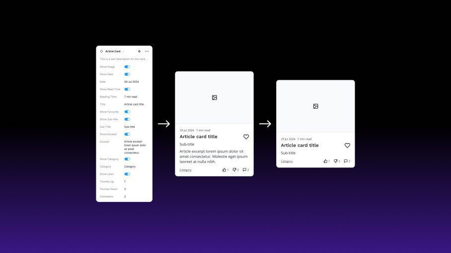 Screenshot showing component overrides in Figma