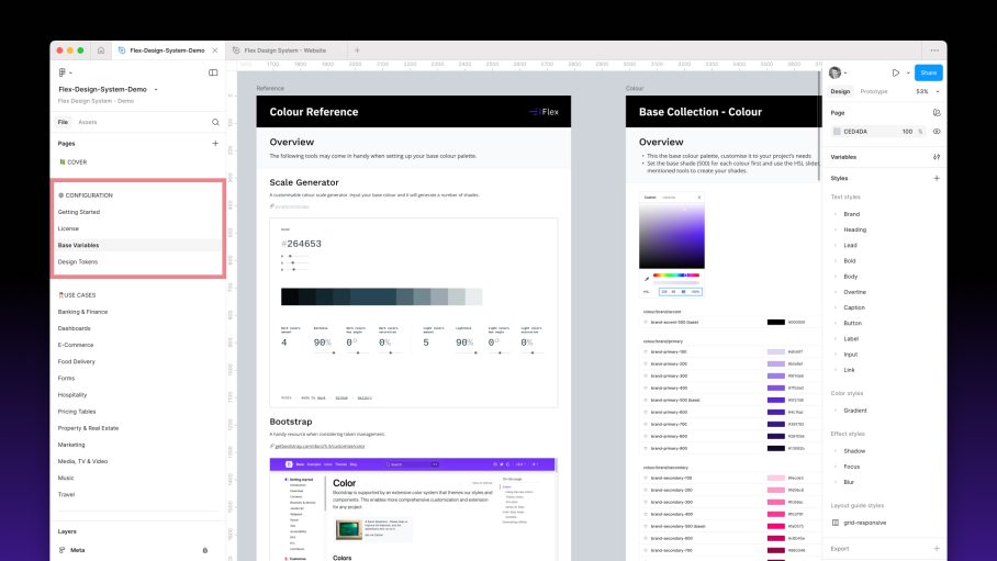 Screenshot of the Figma interface showing the configuration section